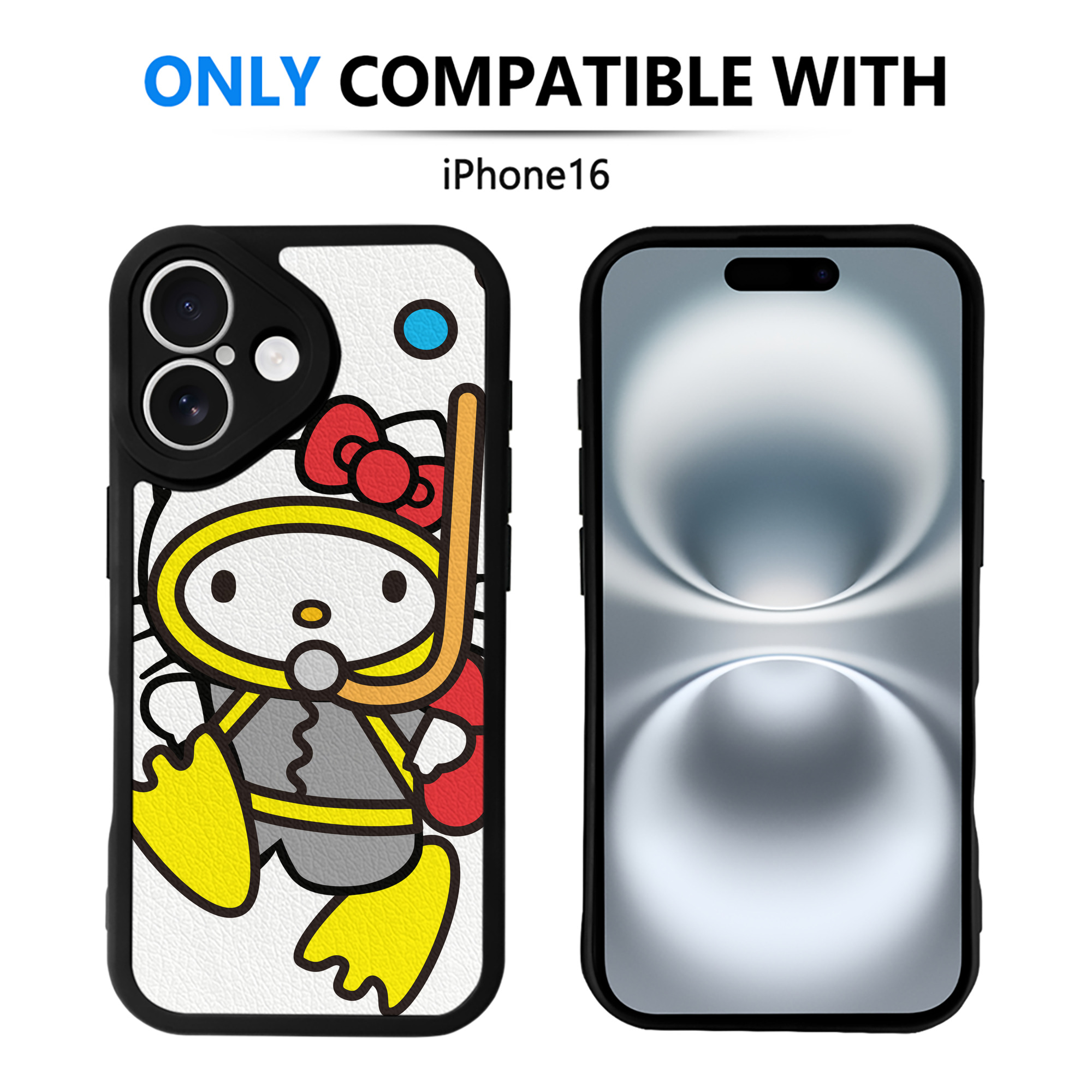（画像用） Hello Kitty ハローキティ 【iPhone 16シリーズ対応】シリコンスマホケース（レザー調） 材質：シリコン